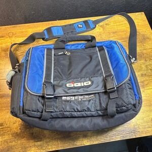 OGIO Tek Spec 0910-03507 Black Blue Nylon Messenger Laptop Bag Large